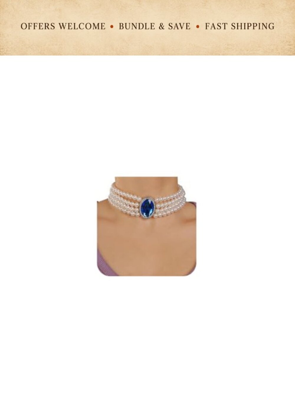 Dainty Pearl Choker Necklace Multilayer Adjustable Layering Chain Set